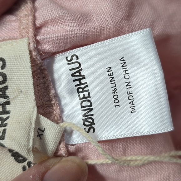 {Sonderhouse} Pink Linen Women's Shorts (Only) - Size XL - Picture 10 of 12